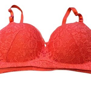 TORRID CURVE Womens Wireless Push-Up Plunge Bra Lace Size 44D